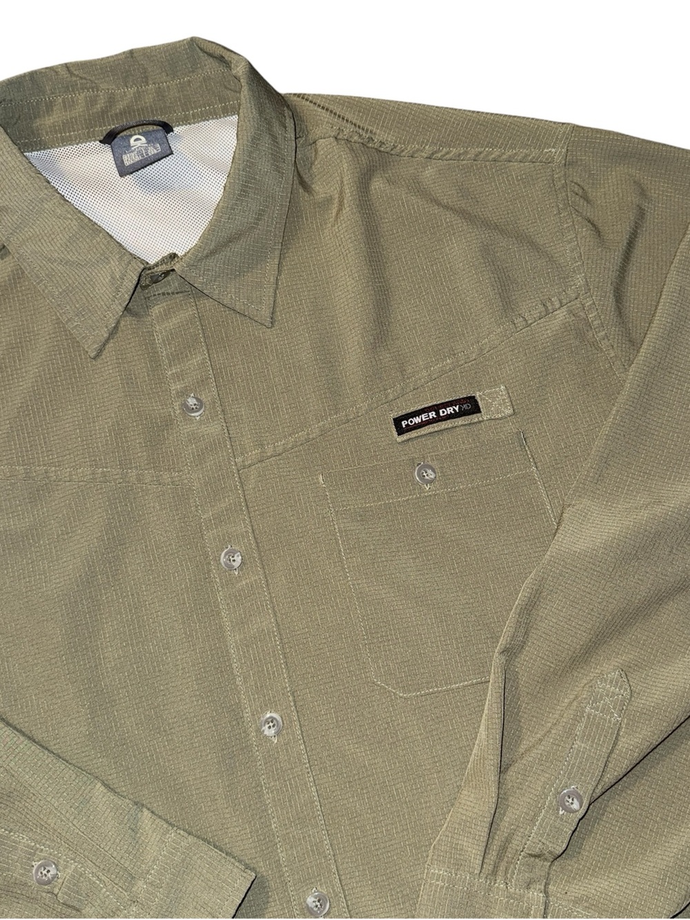 Little Donkey Andy Men's XL Long Sleeve Fishing Shirt Power Dry Olive Green Hike
